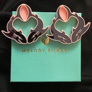 Melody Ehsani Acrylic Shark Earrings - New!